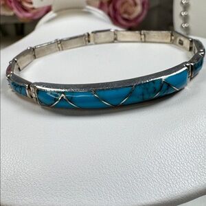 925 Sterling Silver Turquoise Bracelet-vintage